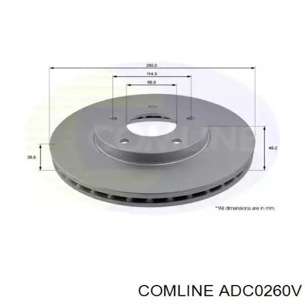 ADC0260V Comline Гальмо дискове переднє