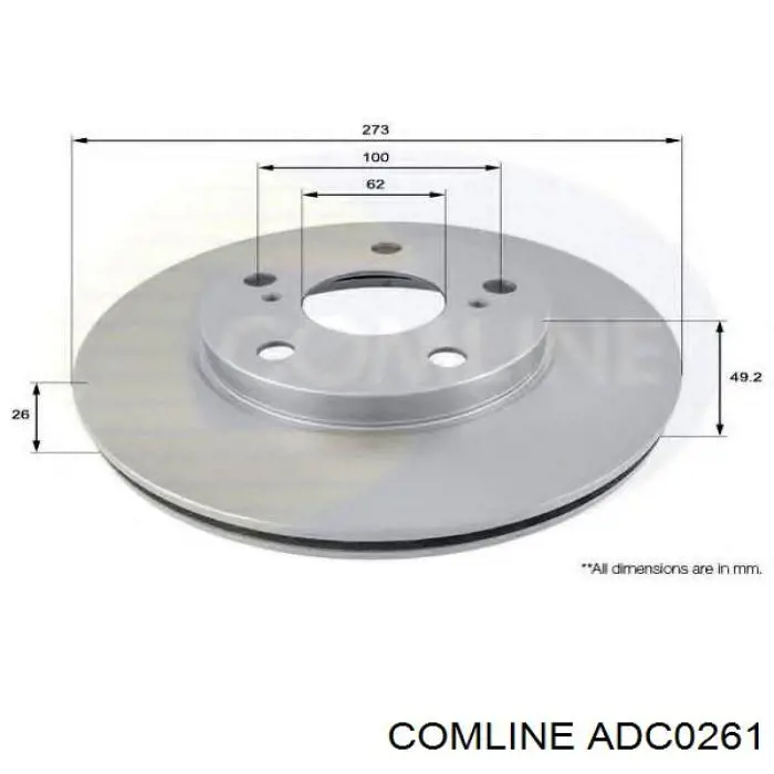 Гальмівні диски ADC0261 Comline