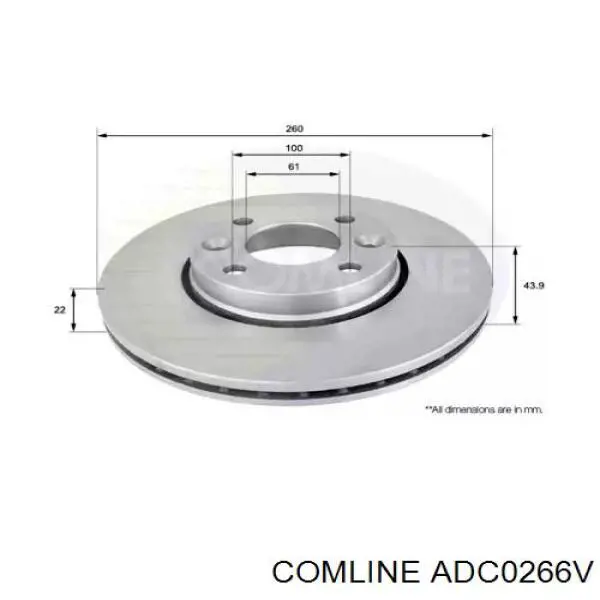 ADC0266V Comline Гальмо дискове переднє