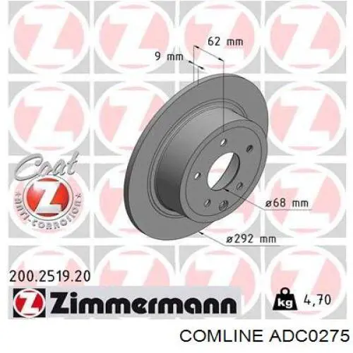 ADC0275 Comline Дискові гальма