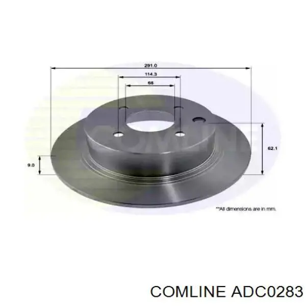 ADC0283 Comline диск гальмівний задній