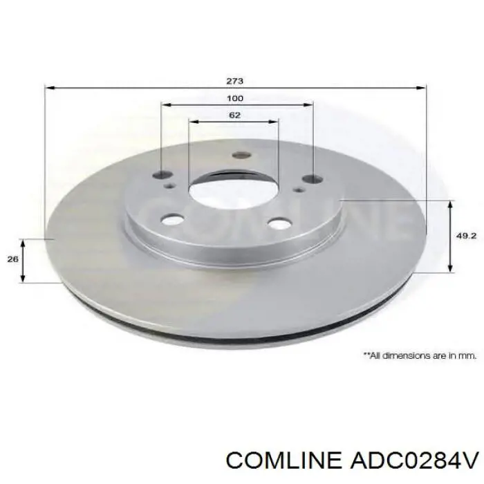 Гальмівні диски передні ADC0284V Comline