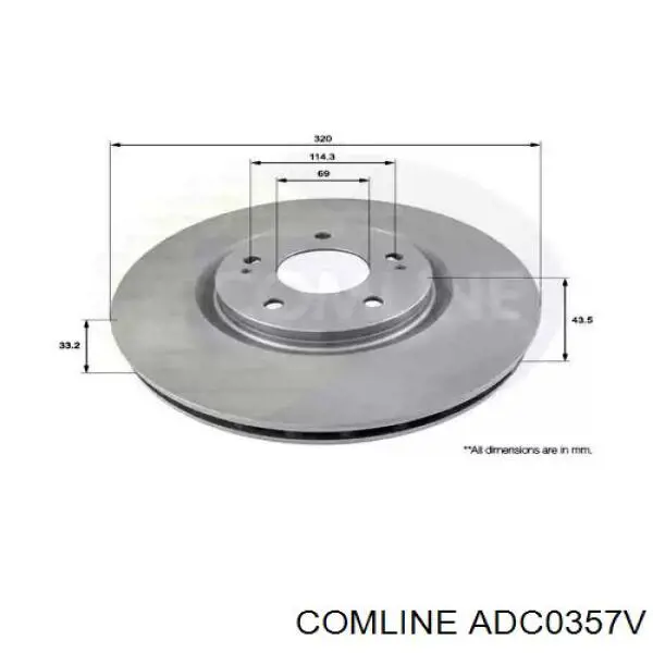 Купити ADC0357V Comline Ротор гальмівний