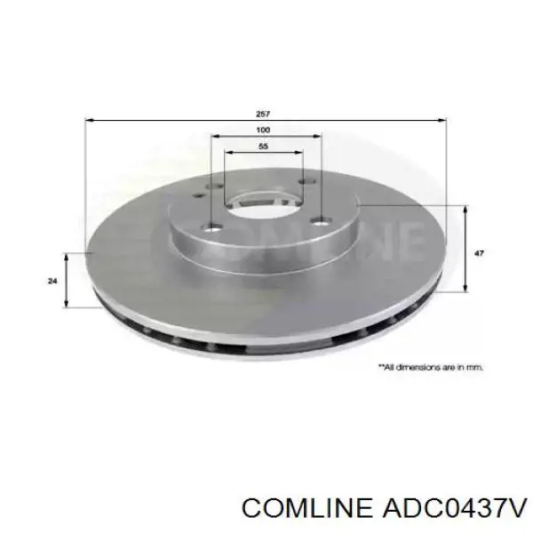 Диск гальмівний передній ADC0437V Comline