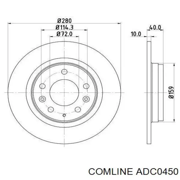 Купити ADC0450 Comline Диск заднього гальма