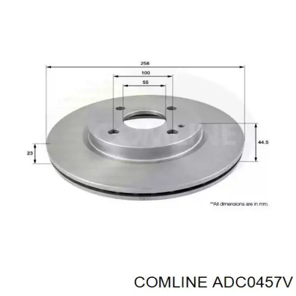 ADC0457V Comline диск гальмівний передній