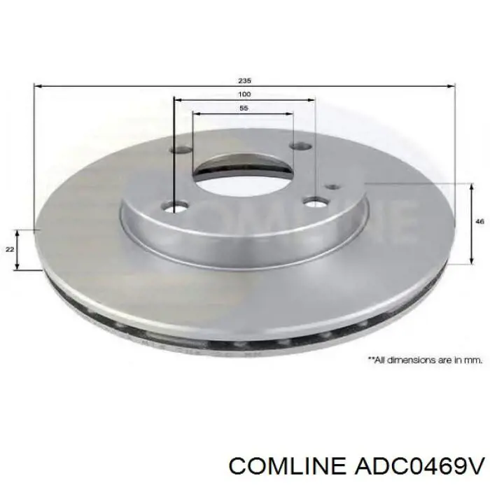 Диск переднього гальма Comline ADC0469V ціна, від 47.80 USD