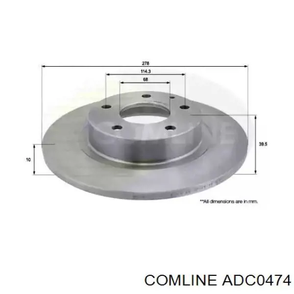 Купити ADC0474 Comline Диск заднього гальма