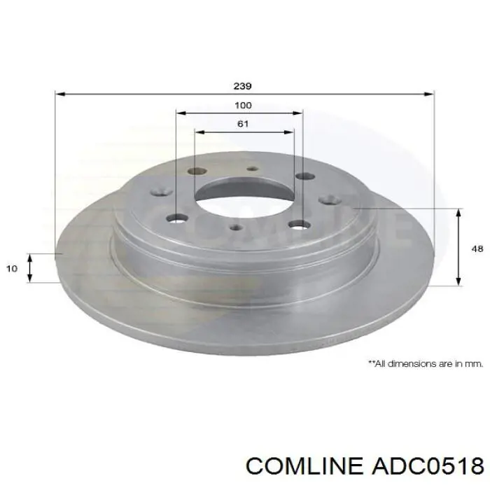 ADC0518 Comline диск гальмівний задній