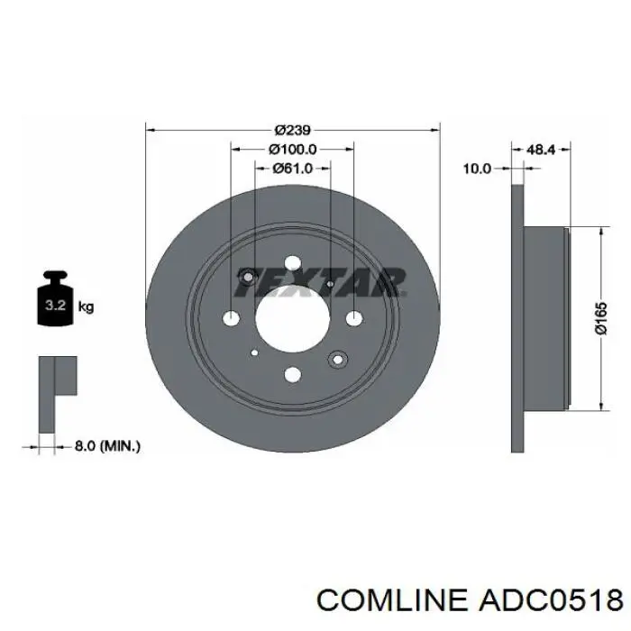 Купити ADC0518 Comline Диск заднього гальма