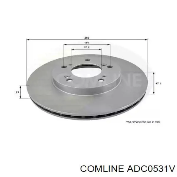 ADC0531V Comline диск гальмівний передній