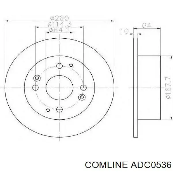 Диск гальмівний задній Comline ADC0536