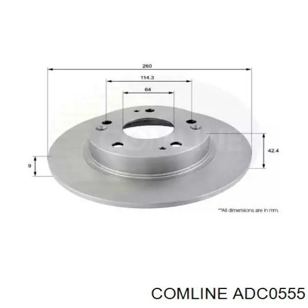 Диск гальмівний задній ADC0555 Comline