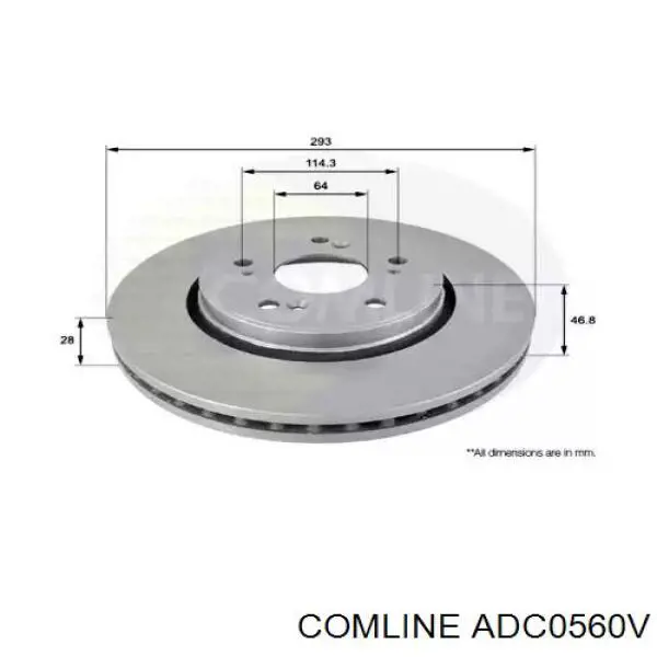ADC0560V Comline диск гальмівний передній