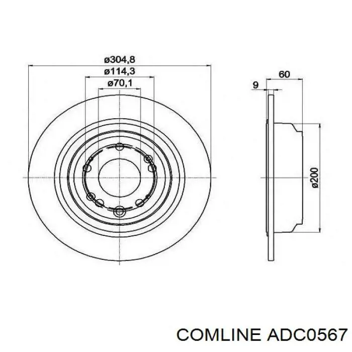 Гальмівні диски ADC0567 Comline