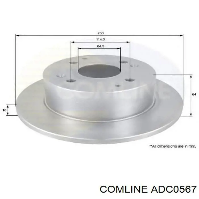 Купити ADC0567 Comline Диск заднього гальма