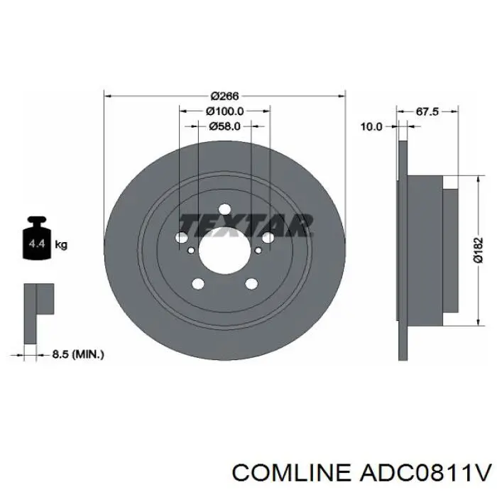 Диск переднього гальма Comline ADC0811V ціна, від 33.33 USD
