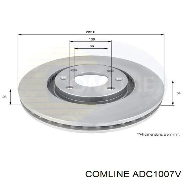 Гальмівні диски передні ADC1007V Comline