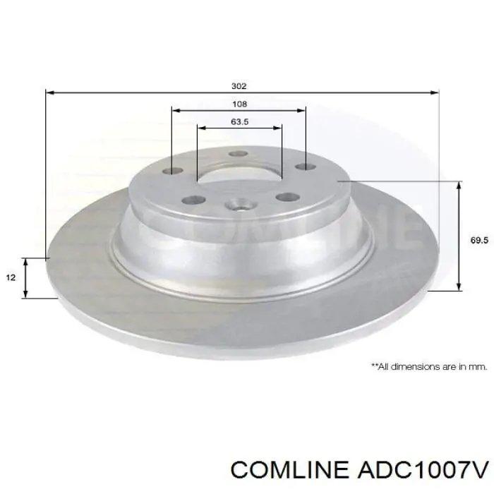 ADC1007V Comline Гальмо дискове переднє