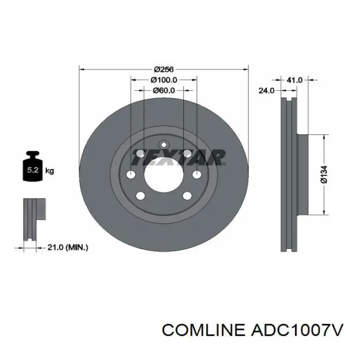 Диск переднього гальма Comline ADC1007V ціна, від 23.44 USD