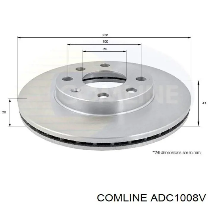 Диск гальмівний передній ADC1008V Comline