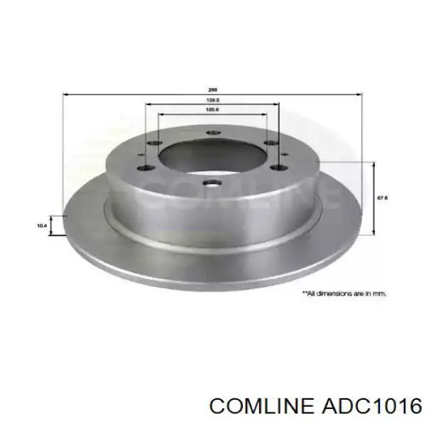 Диск гальмівний задній ADC1016 Comline