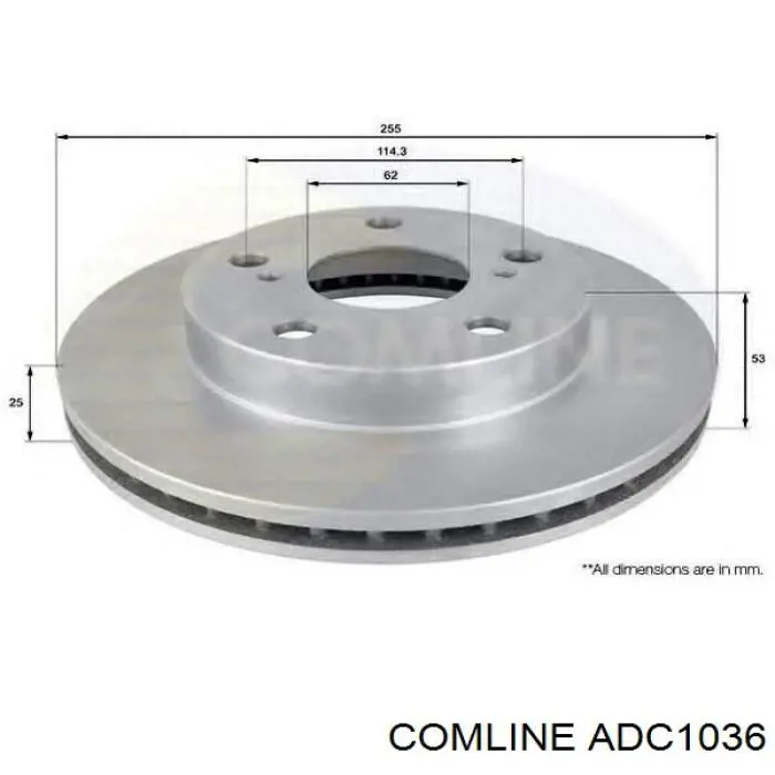 Диск гальмівний задній Comline ADC1036