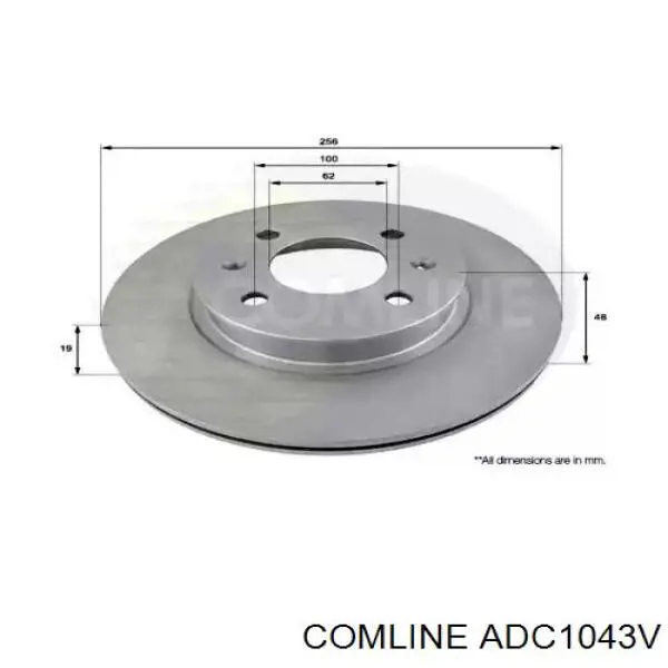 ADC1043V Comline диск гальмівний передній