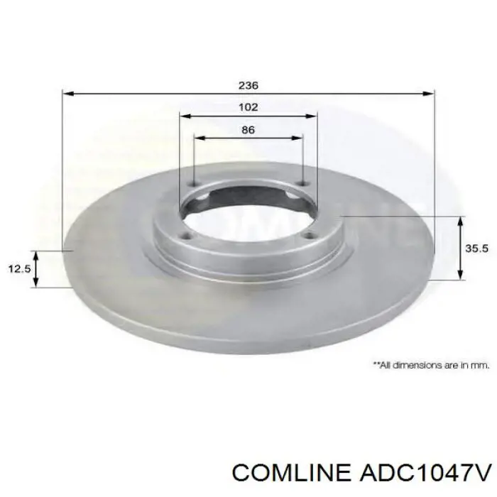 Гальмівні диски передні ADC1047V Comline