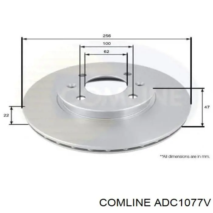 Диск гальмівний передній ADC1077V Comline