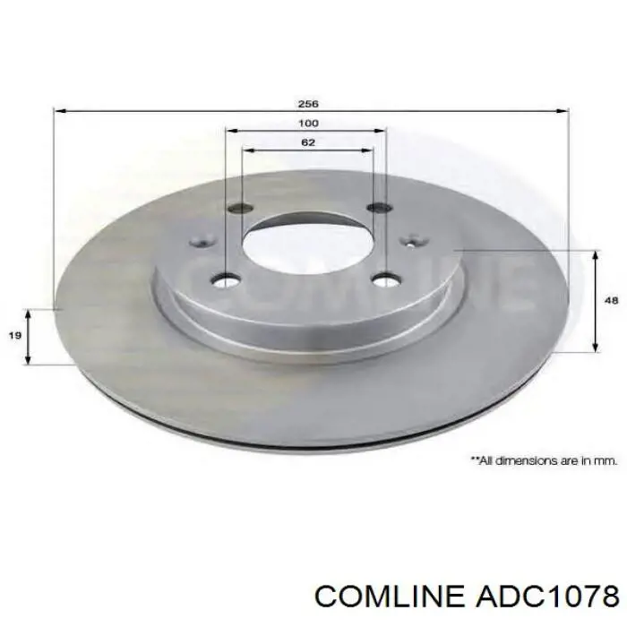 Диск гальмівний задній Comline ADC1078