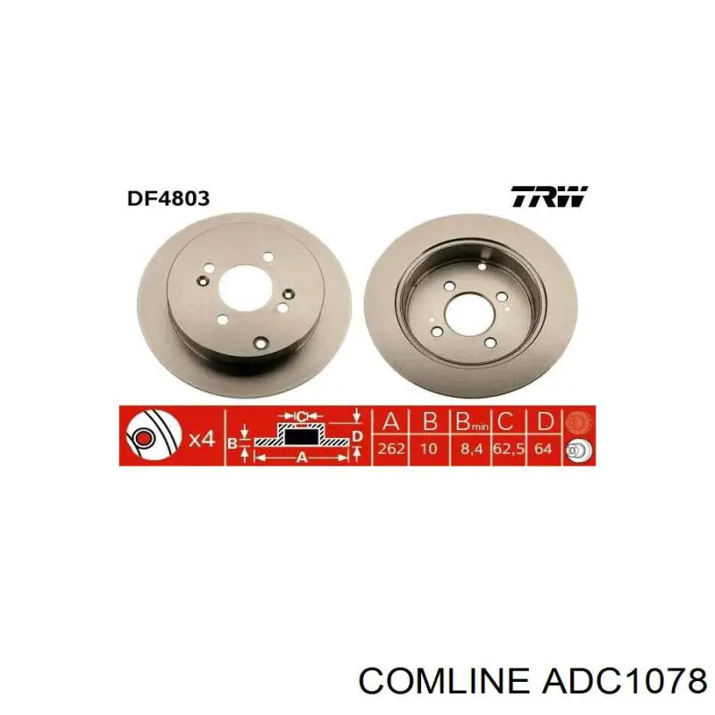 Задні дискові гальма Comline ADC1078 ціна, від 27.24 USD