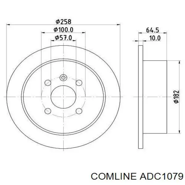 Диск гальмівний задній Comline ADC1079