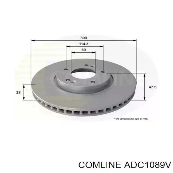 ADC1089V Comline диск гальмівний передній