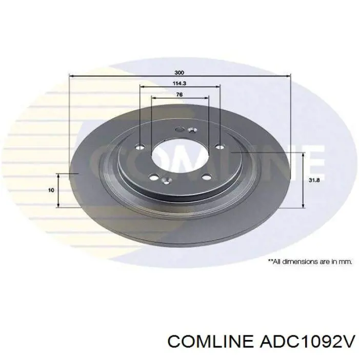 Гальмівні диски передні ADC1092V Comline