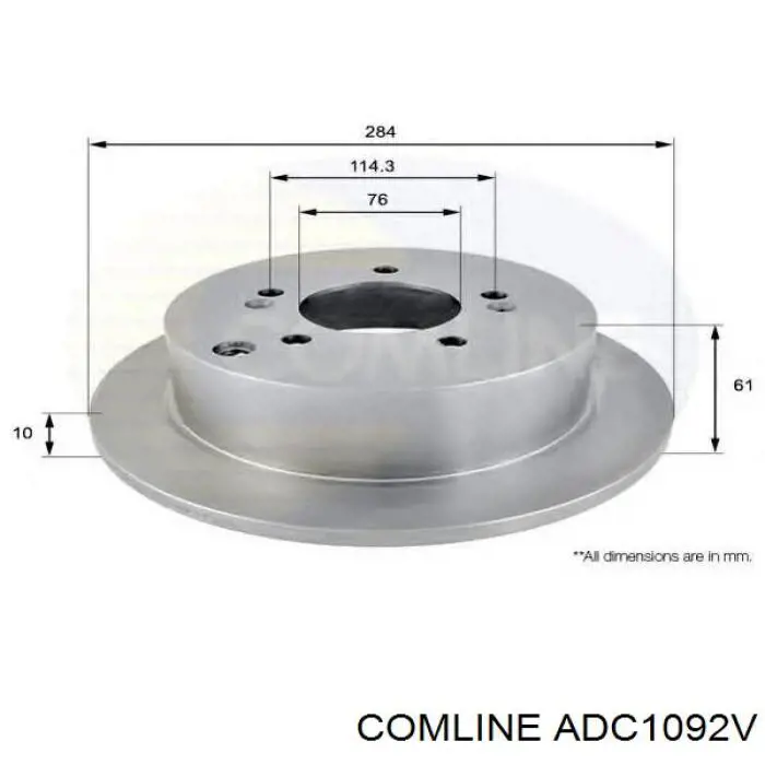 Диск гальмівний передній ADC1092V Comline