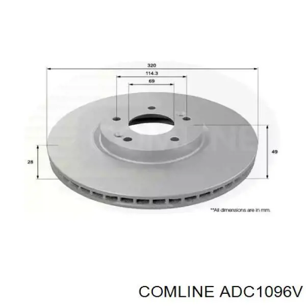 ADC1096V Comline Гальмо дискове переднє
