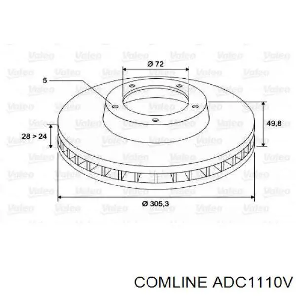 ADC1110V Comline Гальмо дискове переднє