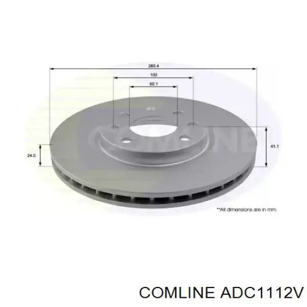 Диск гальмівний передній ADC1112V Comline