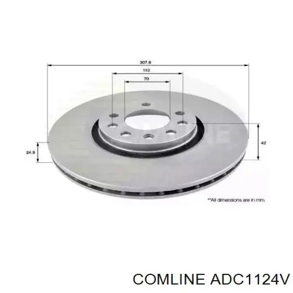 ADC1124V Comline Гальмо дискове переднє