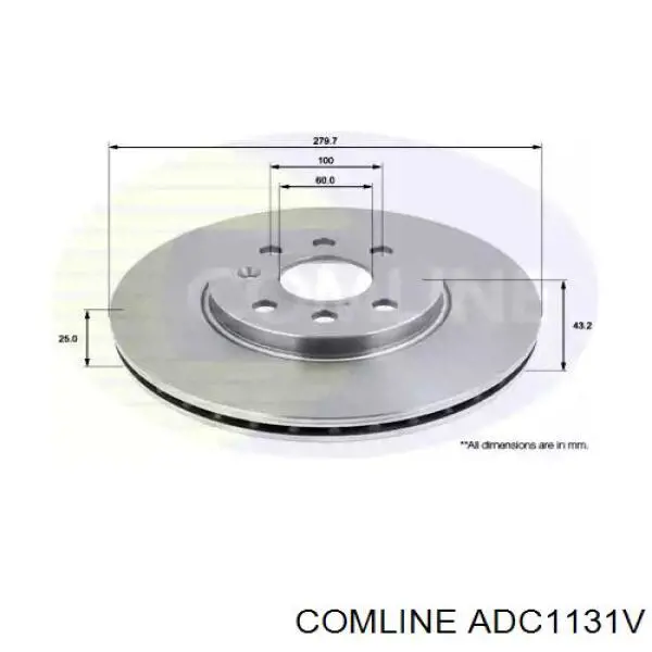 Гальмівні диски передні ADC1131V Comline