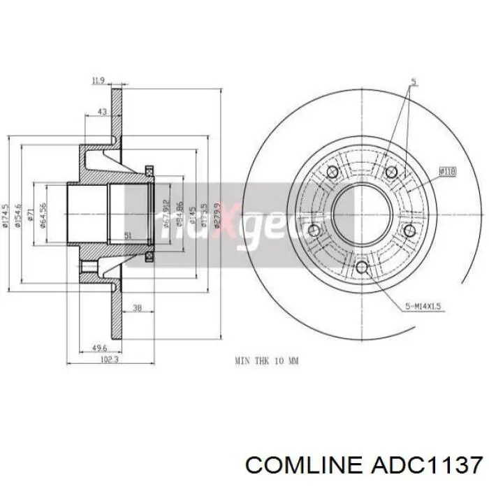 Гальмівні диски ADC1137 Comline