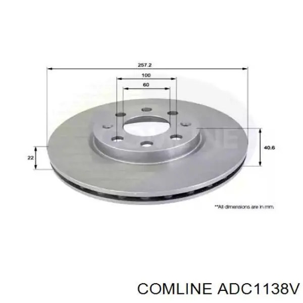 ADC1138V Comline диск гальмівний передній