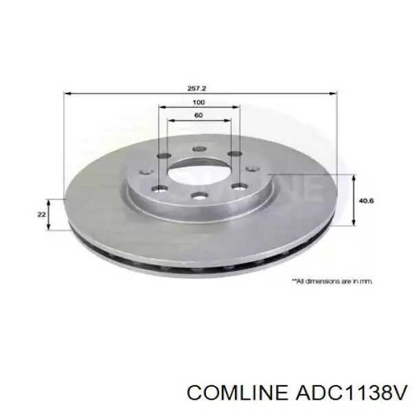 Диск гальмівний передній ADC1138V Comline