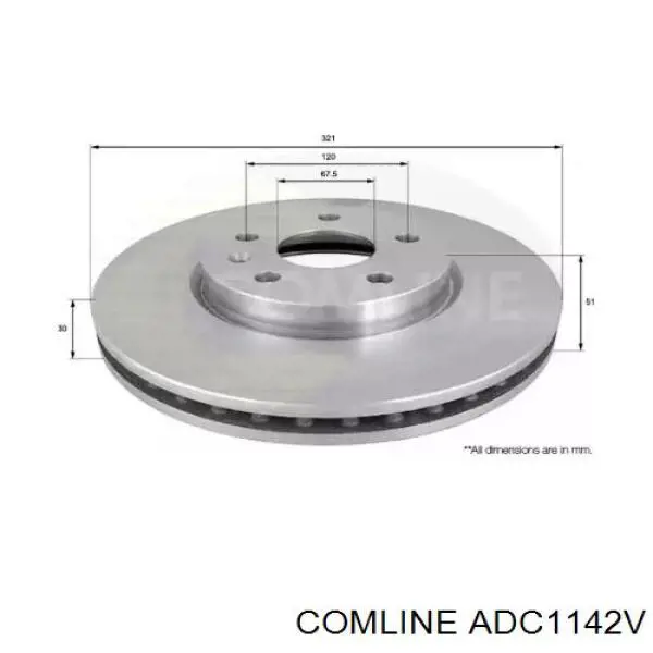 ADC1142V Comline Гальмо дискове переднє