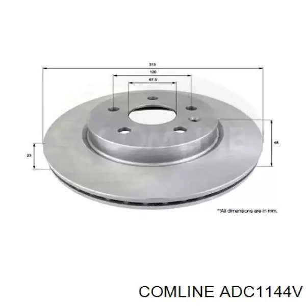ADC1144V Comline диск гальмівний задній