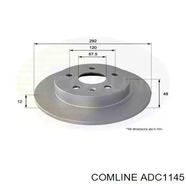 Диск гальмівний задній ADC1145 Comline