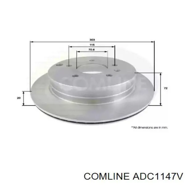 ADC1147V Comline диск гальмівний задній