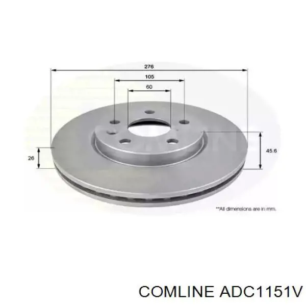 ADC1151V Comline Гальмо дискове переднє