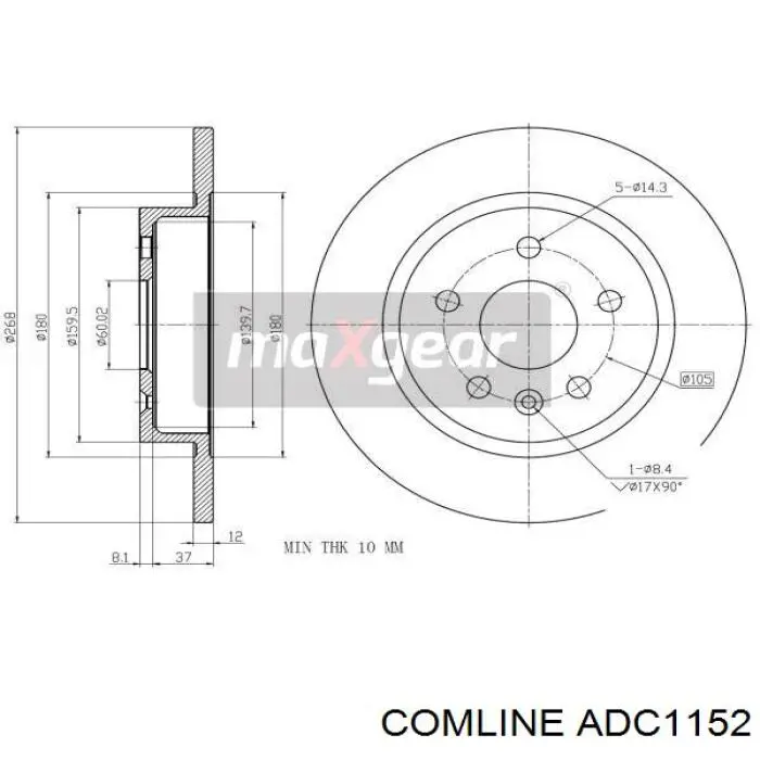Задні дискові гальма Comline ADC1152 ціна, від 35.21 USD